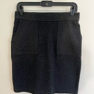 LOFT Charcoal Knee Length Soft Skirt